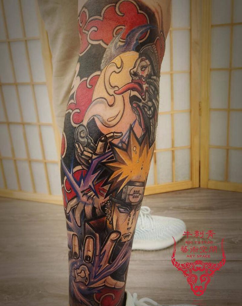 未完待续纹身图片_腿部New School纹身图案