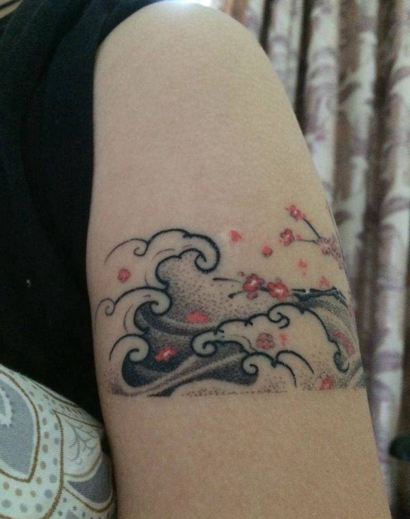 臂环纹身图片_成品手臂传统清新植物原创纹身图案