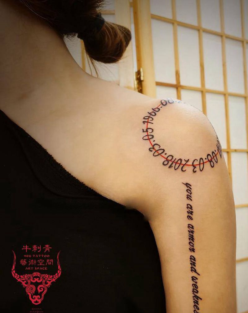 英文纹身图片_肩部英文纹身图案