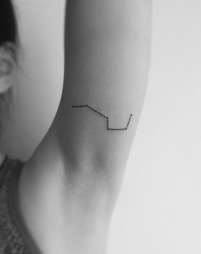 北斗七星纹身图片_成品手臂清新图腾纹身图案