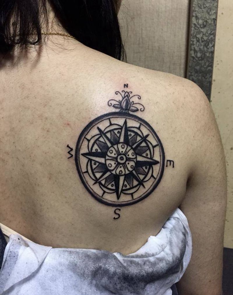 指南针！纹身图片