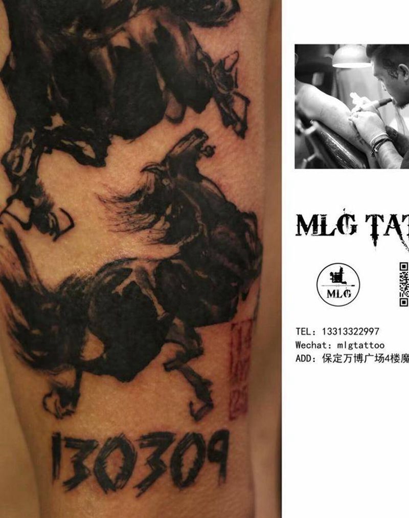 水墨作品纹身图片