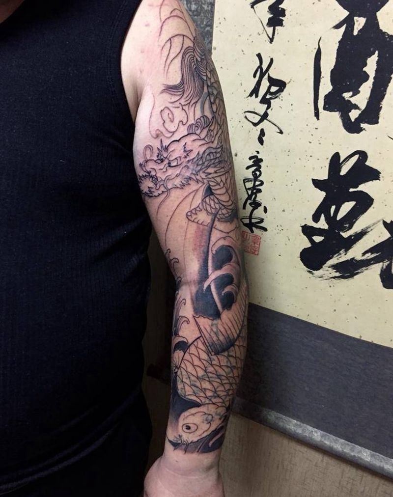 花臂覆盖纹身图片