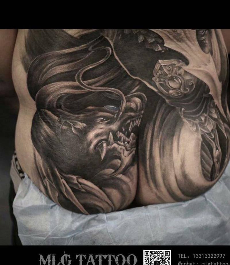赵云满背 细节决定一切纹身图片