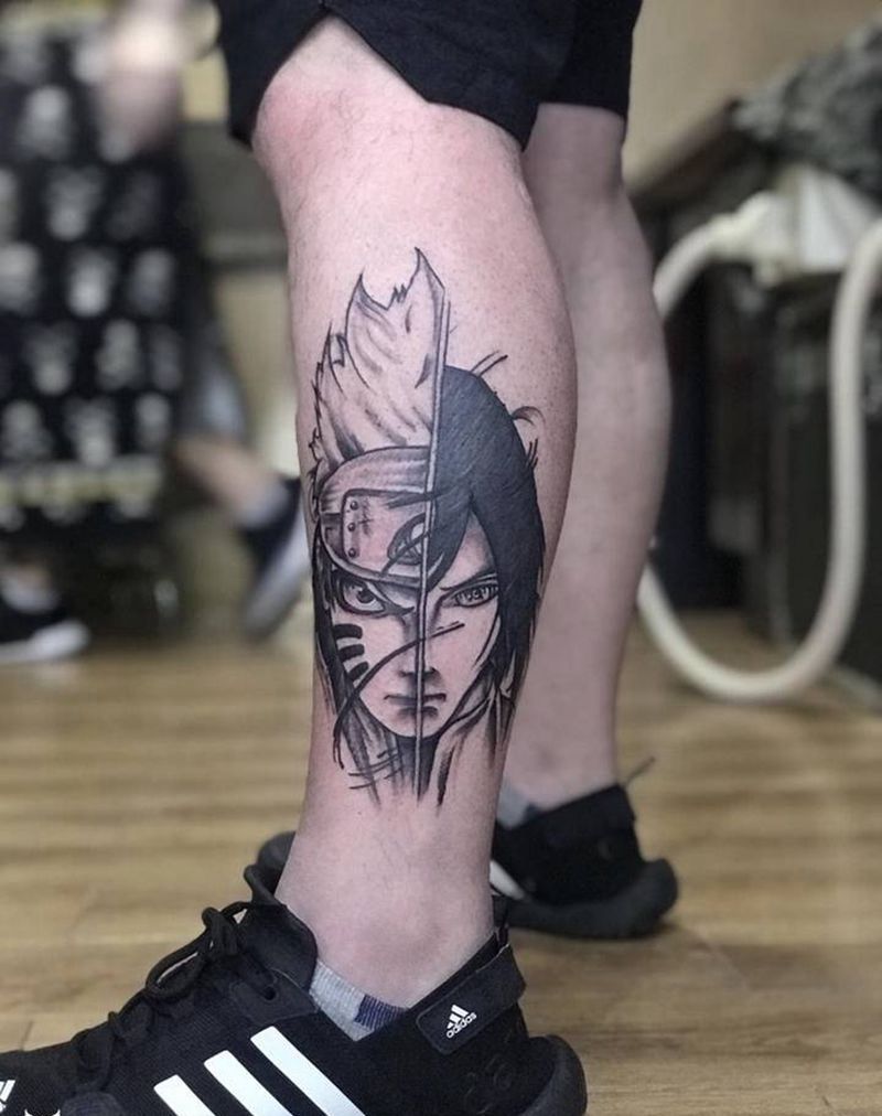 火影忍者双拼纹身图片_动漫纹身图案
