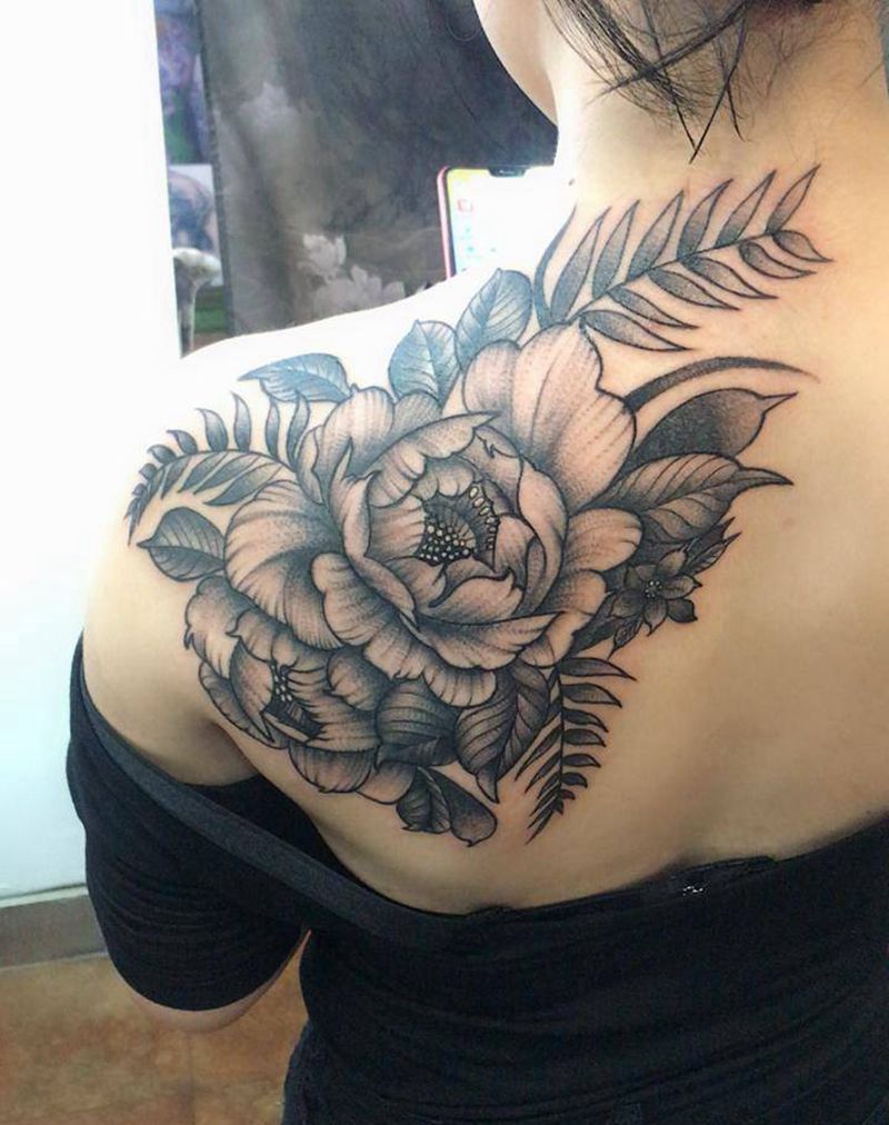 素花纹身图片_点刺纹身图案