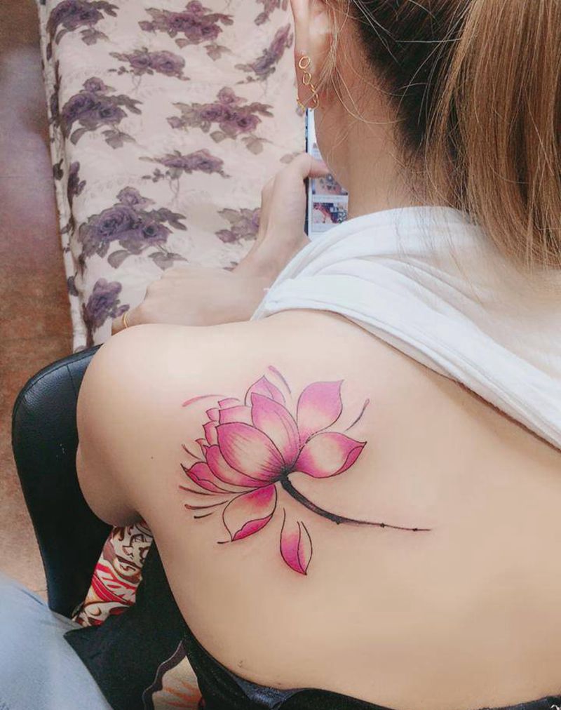 花纹身图片_水墨纹身图案