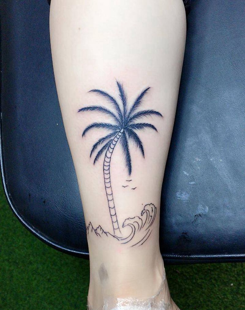 椰子树纹身图片_New School纹身图案