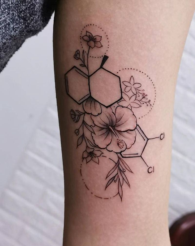 素花纹身图片_手臂老传统素花纹身图案