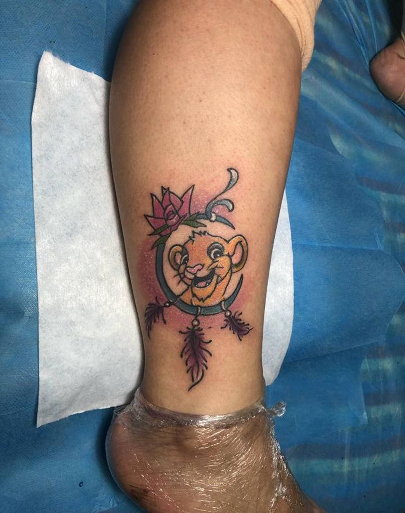 彩色小图纹身图片_腿部纹身图案