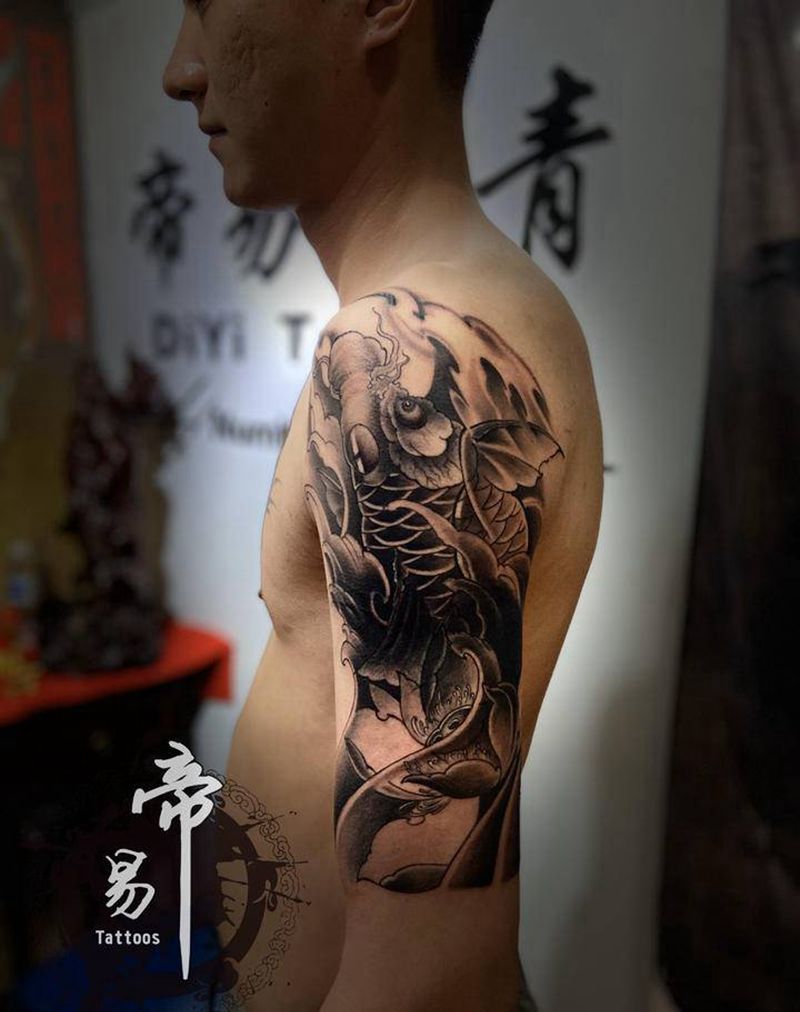 遮盖纹身图片_肩部纹身图案