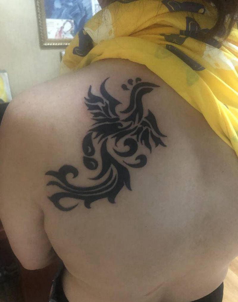 凤凰纹身图片_肩部图腾纹身图案