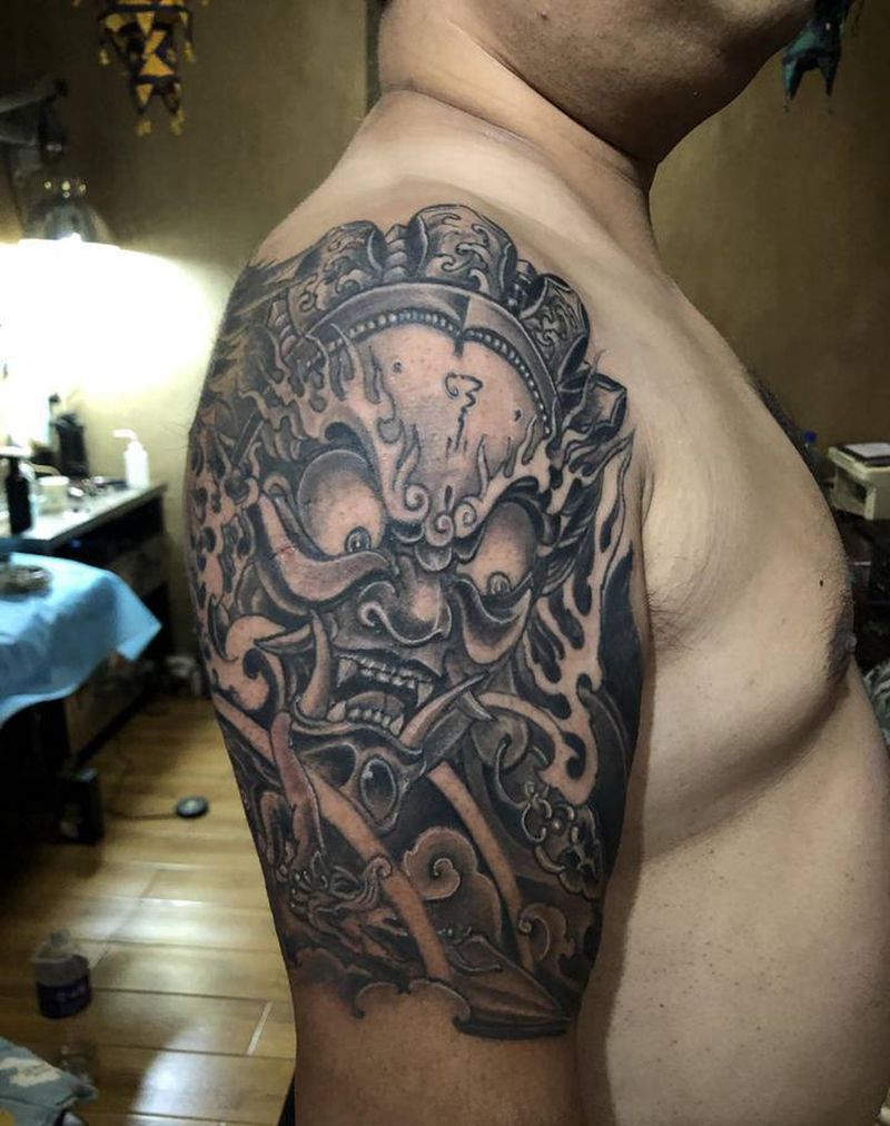 大黑天纹身图片_手臂纹身图案