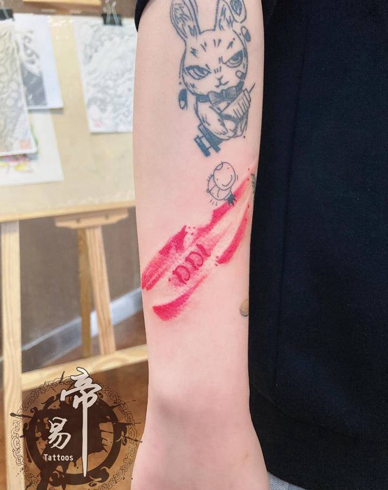 水墨纹身图片_手臂水彩纹身图案