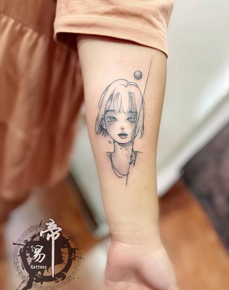 女孩纹身图片_手臂纹身图案