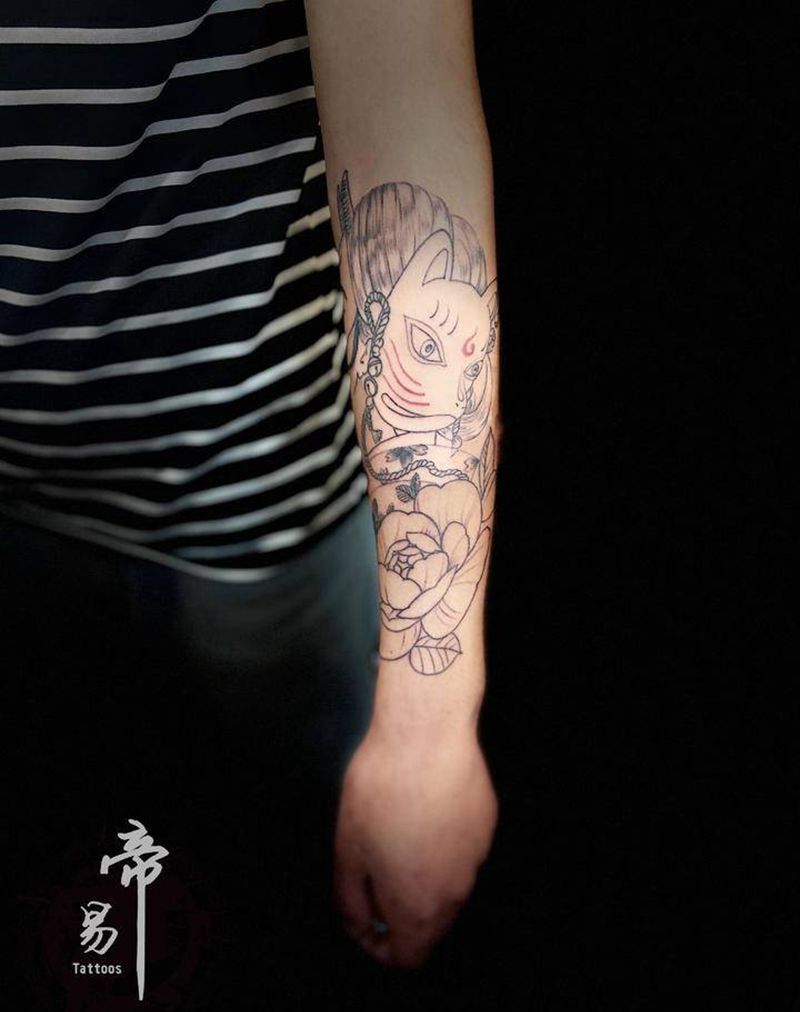 艺伎纹身图片_手臂新传统纹身图案