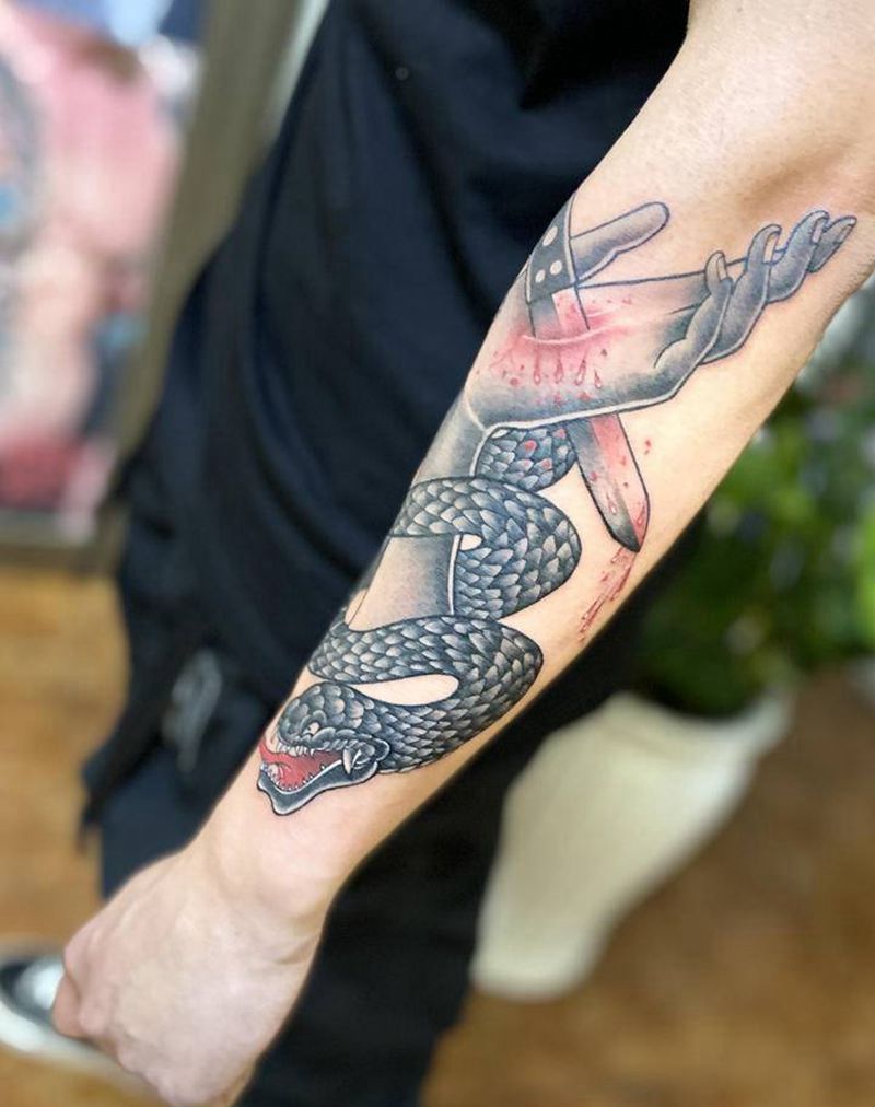 蛇纹身图片_手臂纹身图案