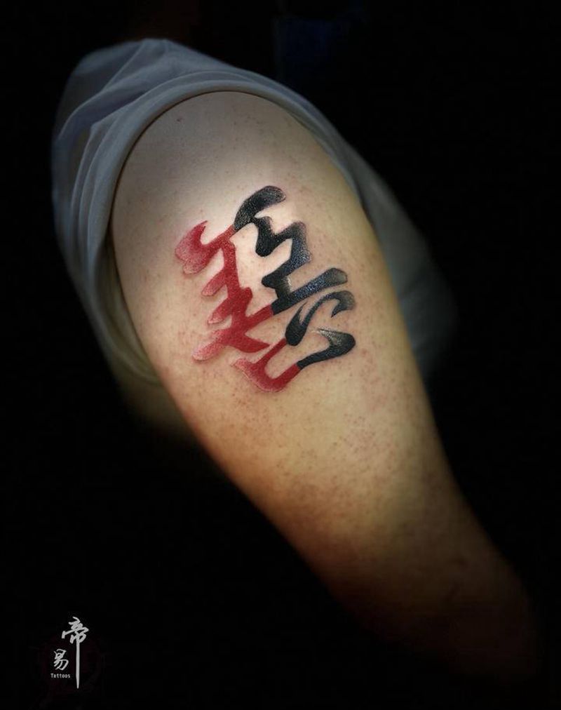 善恶纹身图片_肩部纹身图案