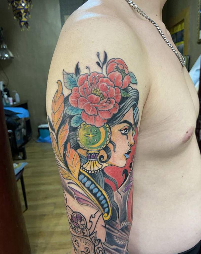 四顾纹身图片_手臂纹身图案