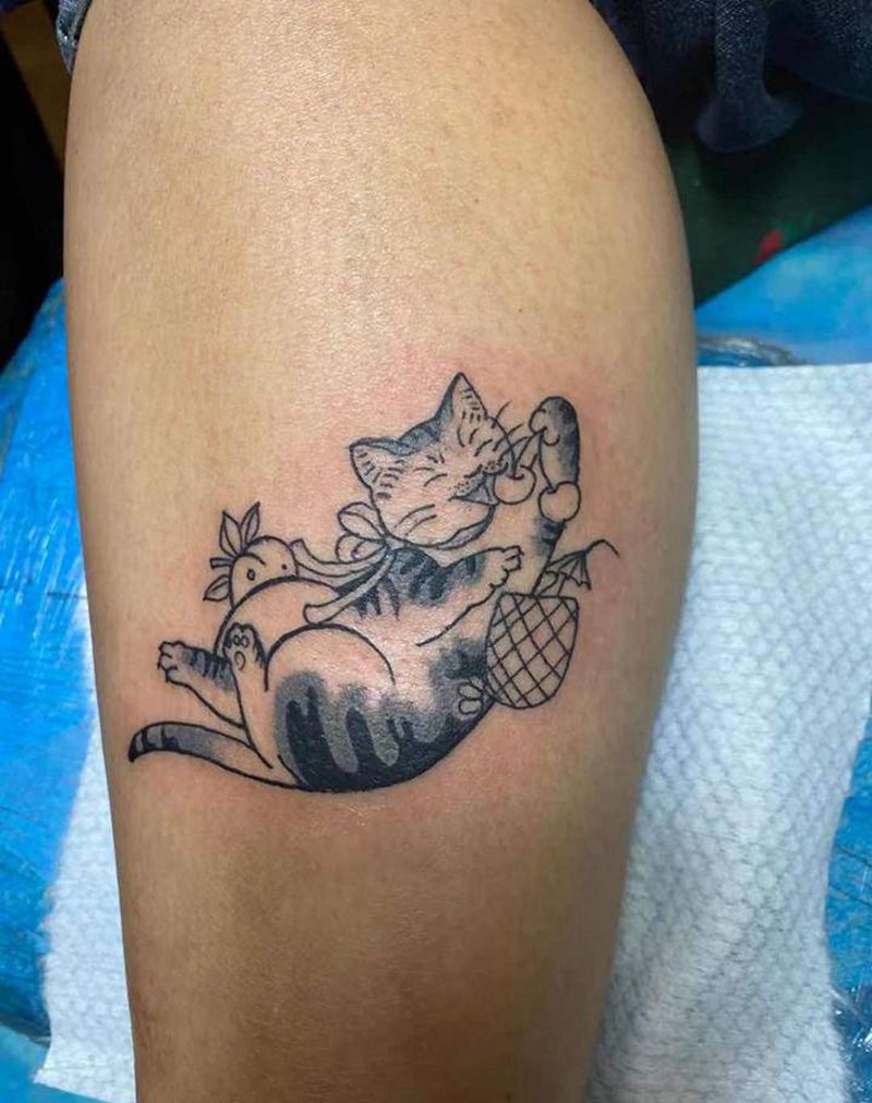 小清新纹身图片_腿部纹身图案