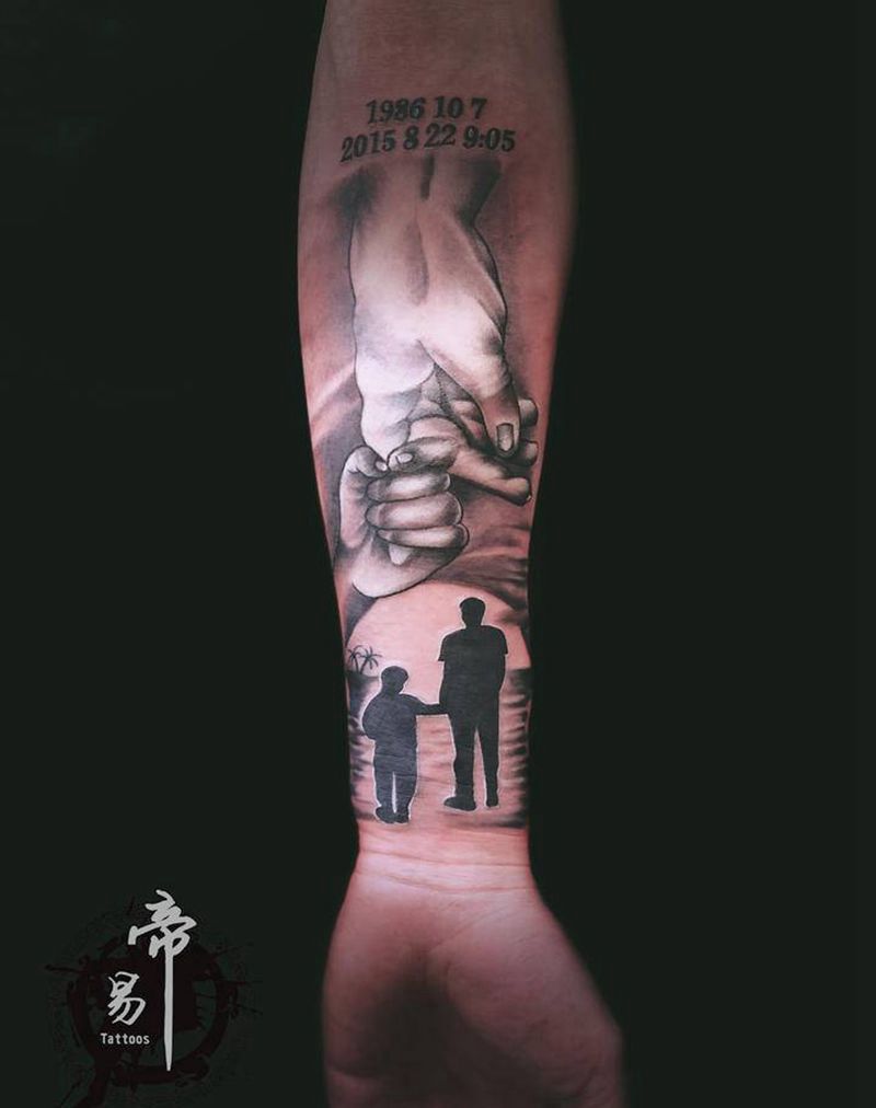 亲子纹身纹身图片_手臂欧美写实纹身图案