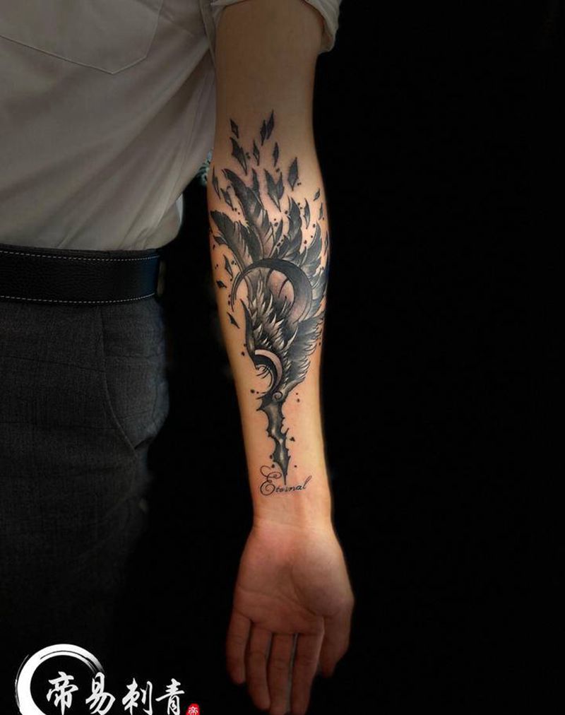 暗黑·翅膀纹身图片_手臂纹身图案