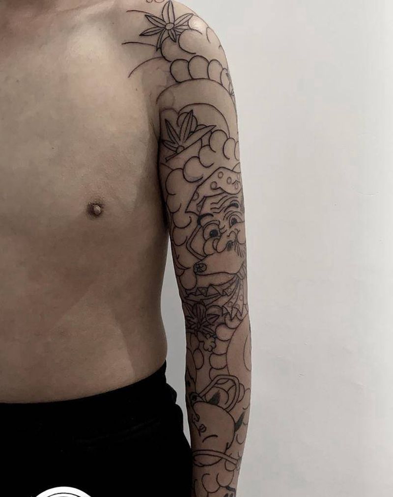 老传统，花臂未完待续纹身图片_手臂老传统纹身图案