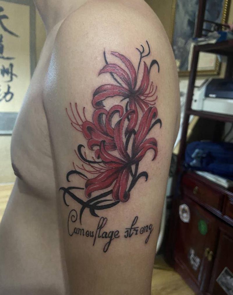 彼岸花纹身图片_手臂纹身图案