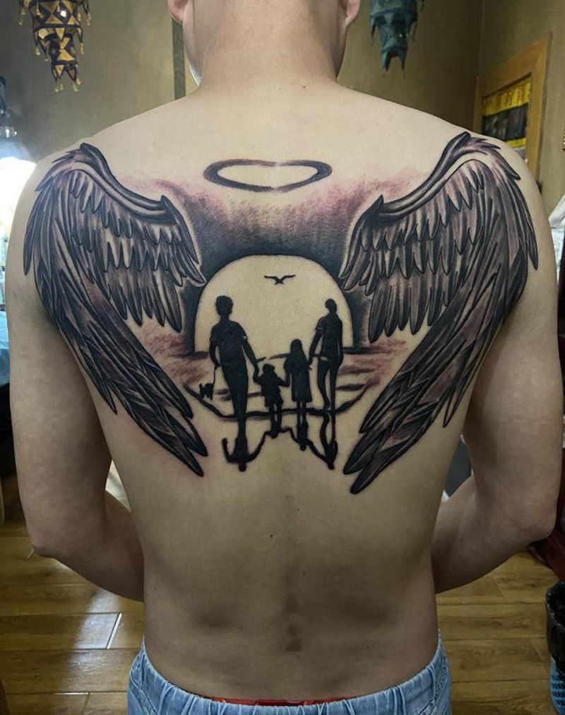 爱的保护纹身图片_背部纹身图案