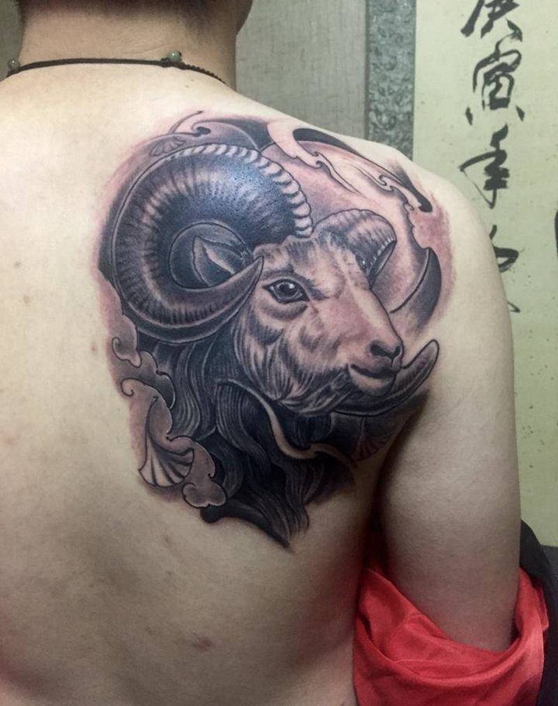 羊头纹身！纹身图片