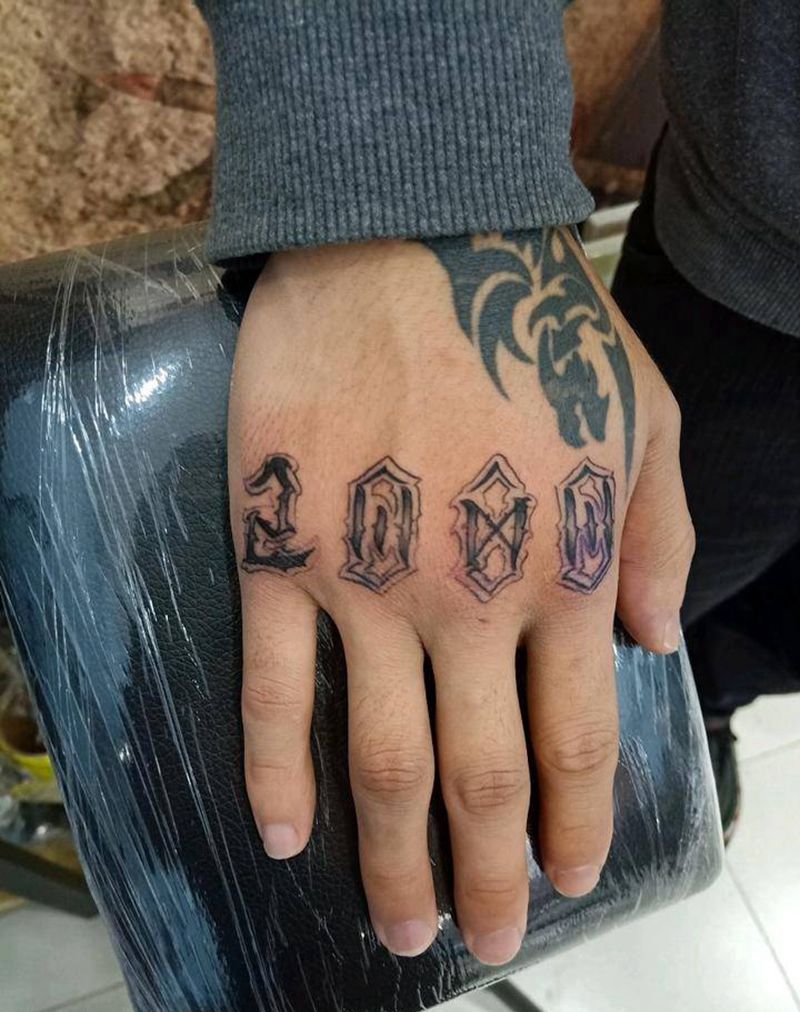 花体数字纹身图片