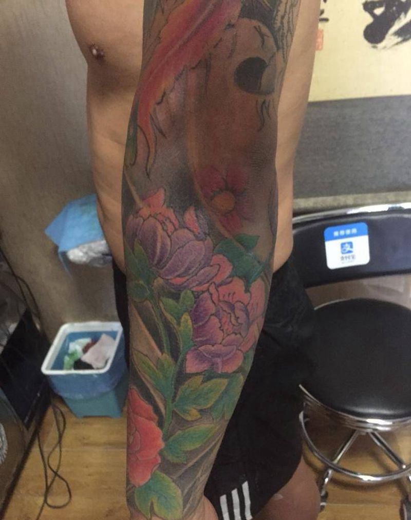花臂覆盖未完成！纹身图片