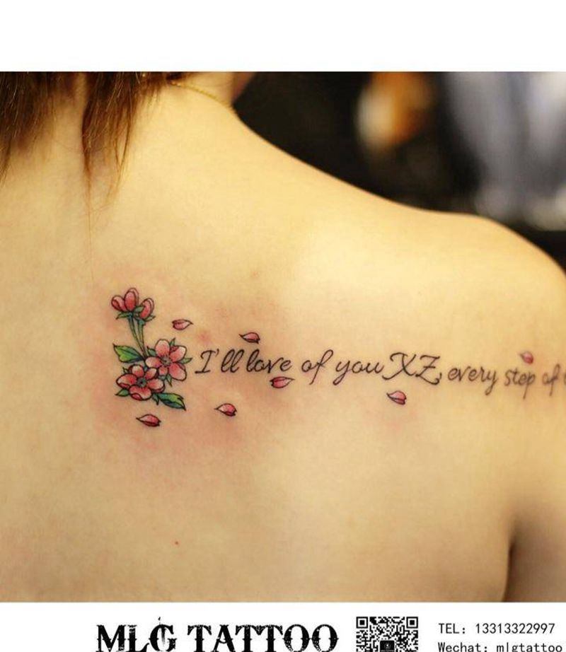 后肩小清新纹身图片