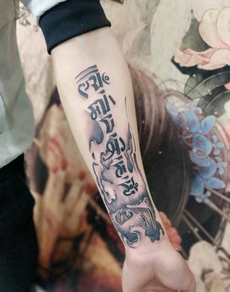 大日如来纹身图片_手臂纹身图案