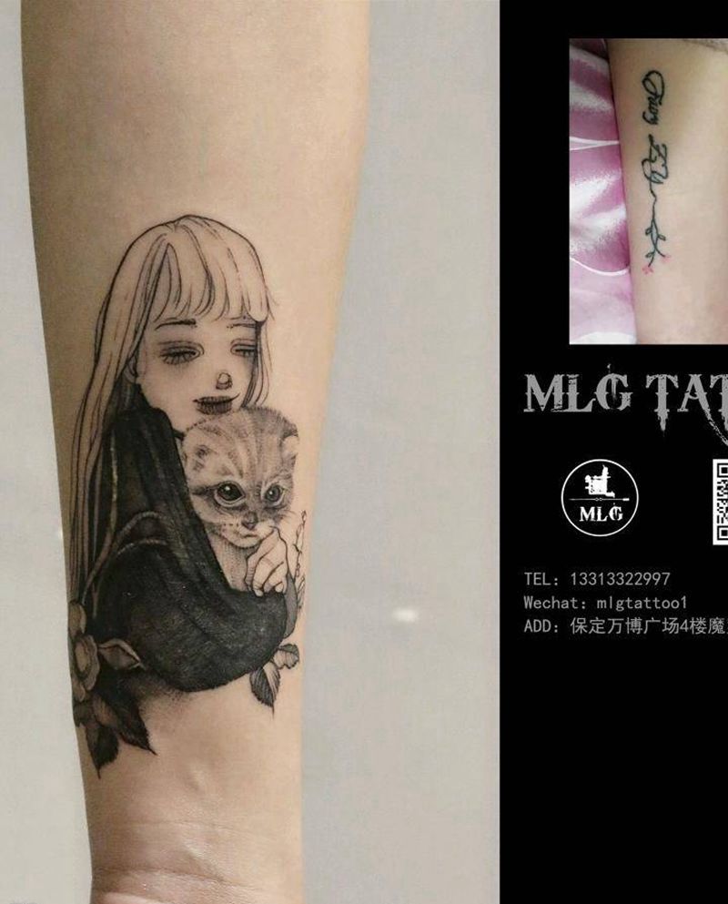 遮盖作品纹身图片_手臂水墨纹身图案