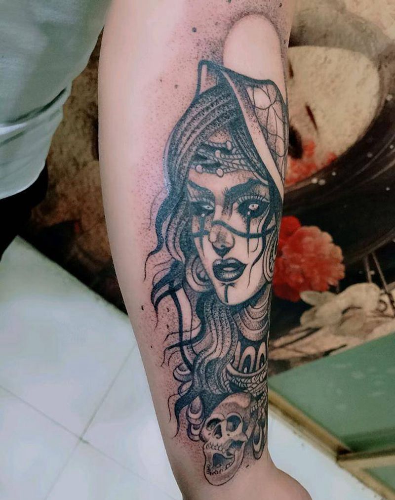 欧美点刺纹身图片_手臂点刺纹身图案