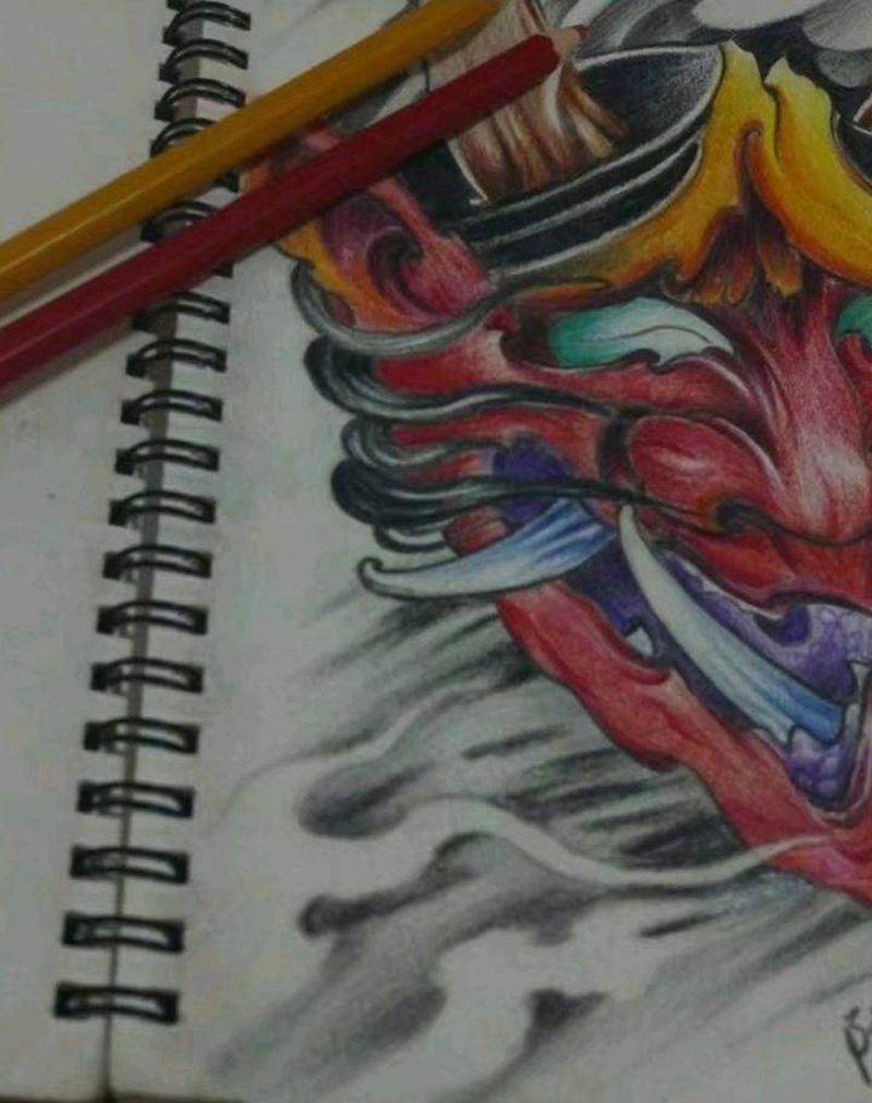 般若纹身图片_背部手臂腿部传统鬼神原创手稿纹身图案