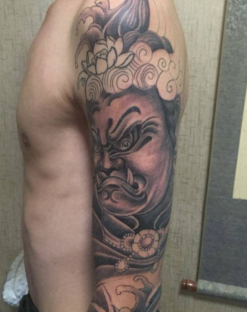 不动明王未完成纹身图片