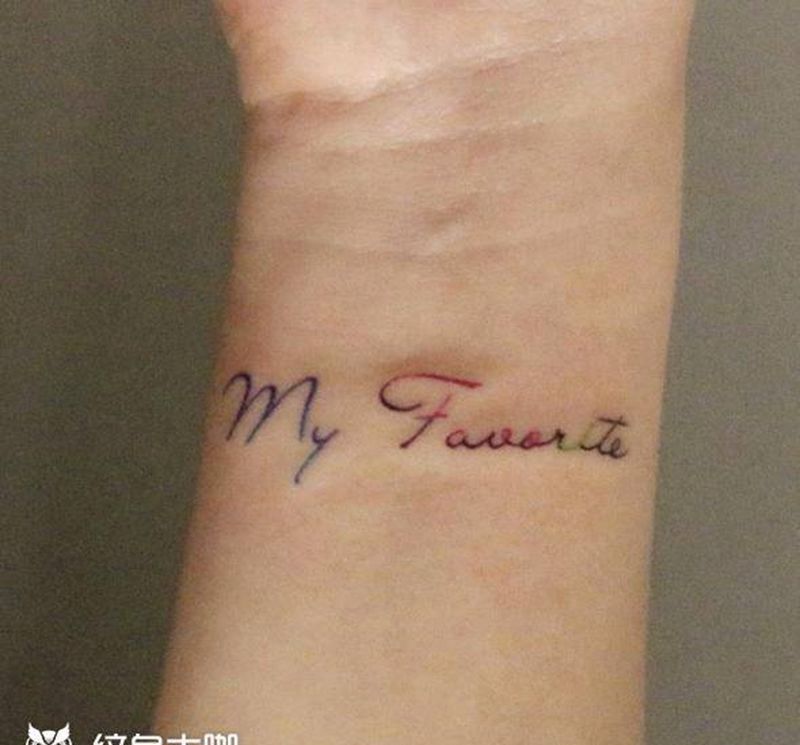 彩虹字体纹身图片_图腾水彩纹身图案