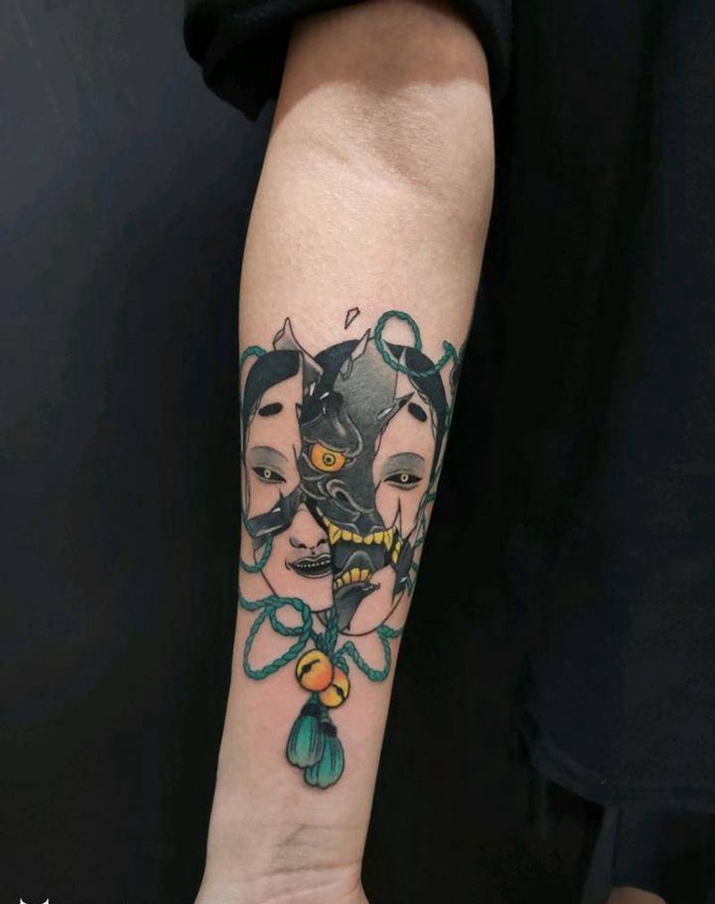 小臂般若纹身图片_手臂纹身图案