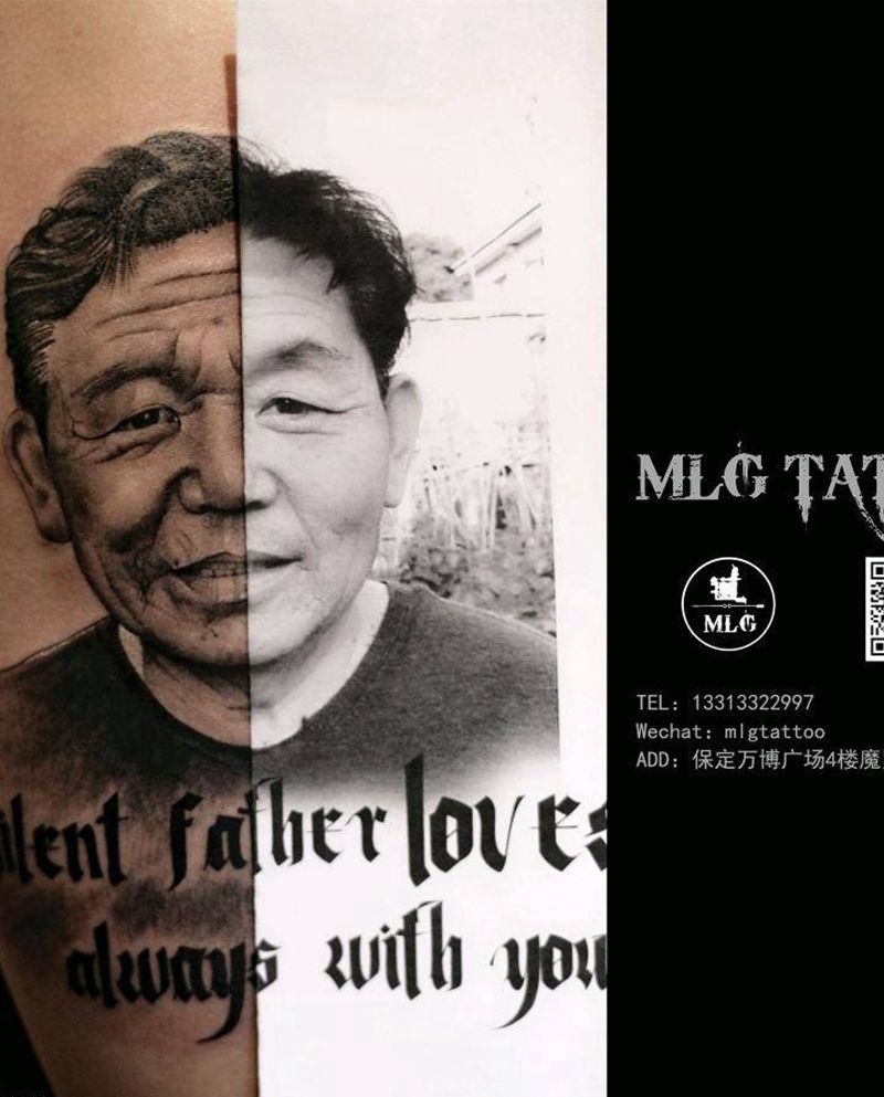 父亲纹身图片