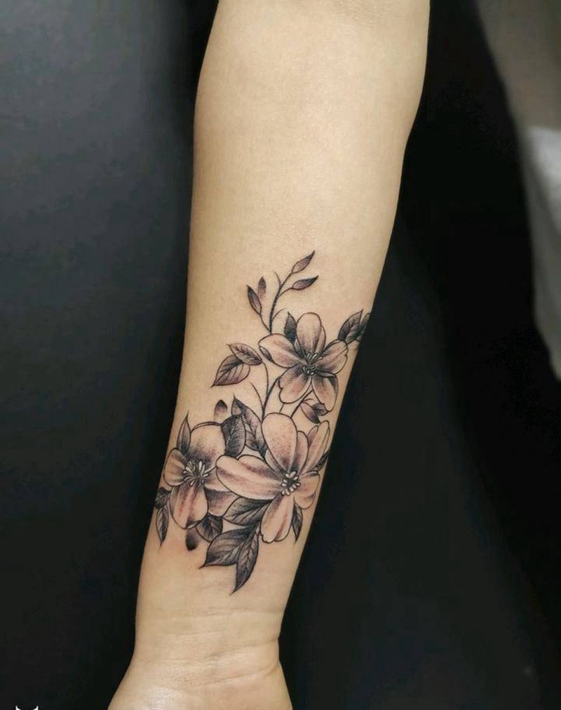 素花纹身图片_手臂纹身图案