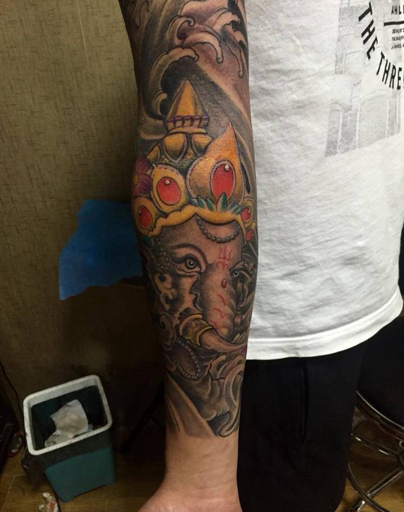 花臂完成纹身图片