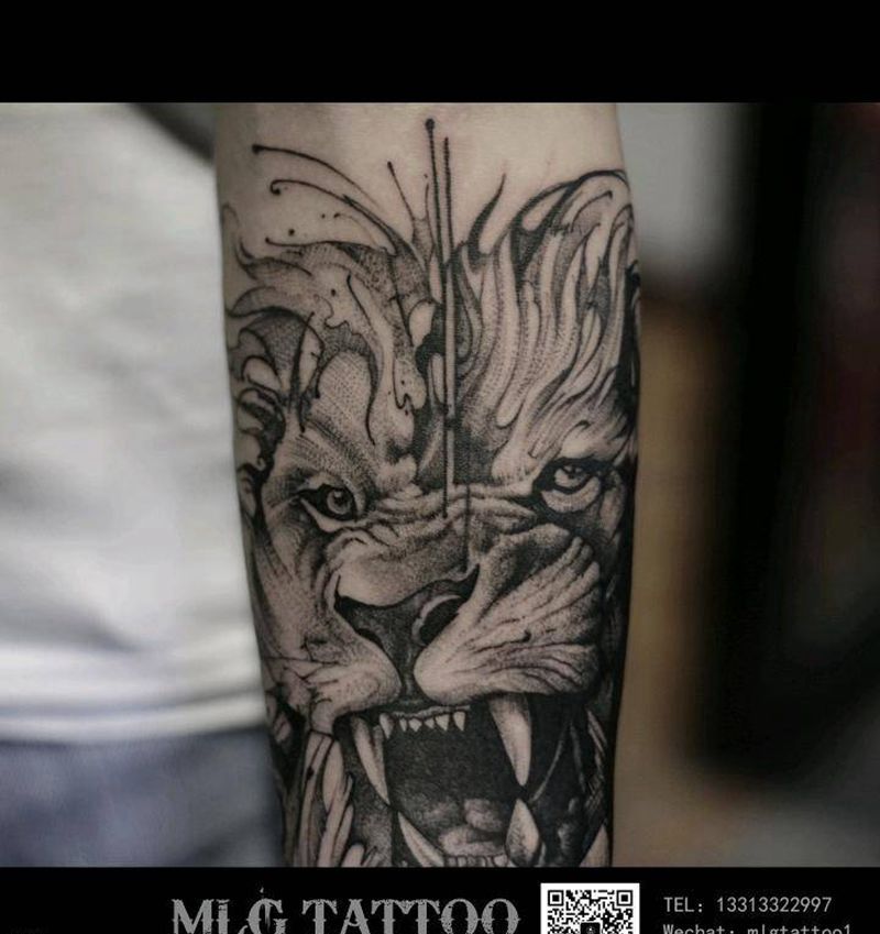 狮子纹身图片