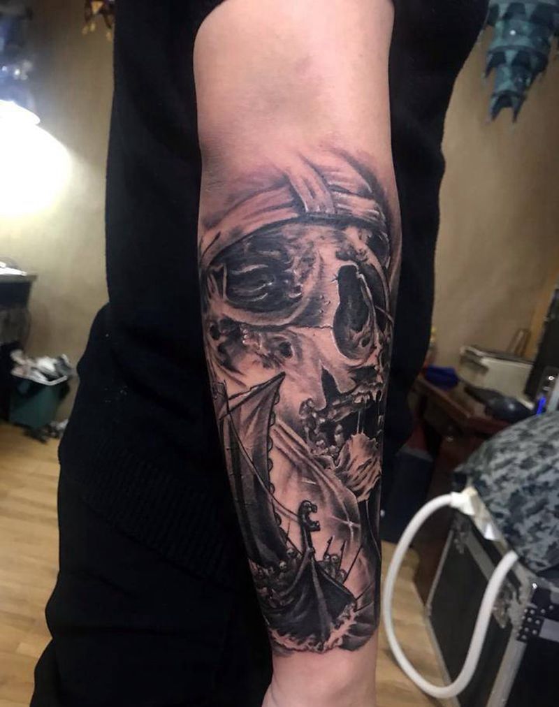 海盗骷髅纹身图片