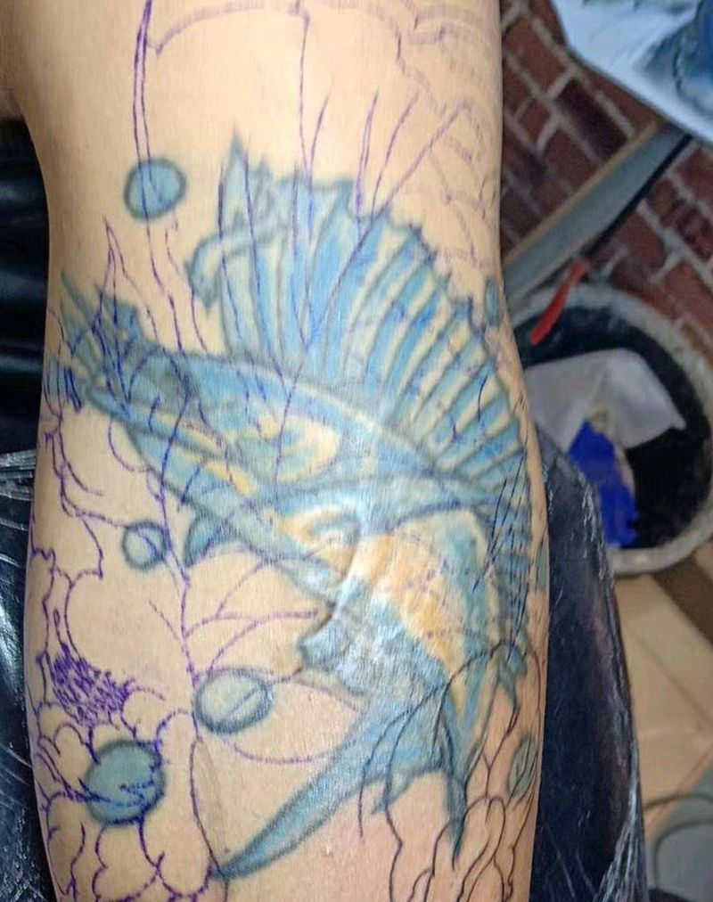 暴力遮盖纹身图片_手臂新传统纹身图案