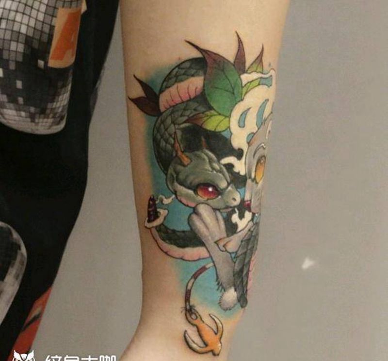 生肖school风格纹身图片_手臂Old SchoolNew School纹身图案