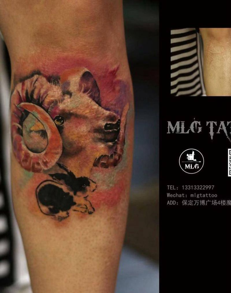 晕染遮盖作品纹身图片