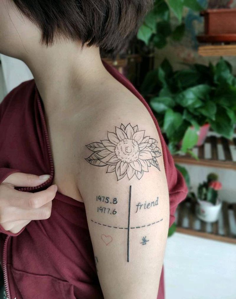 向日葵纹身图片_手臂纹身图案