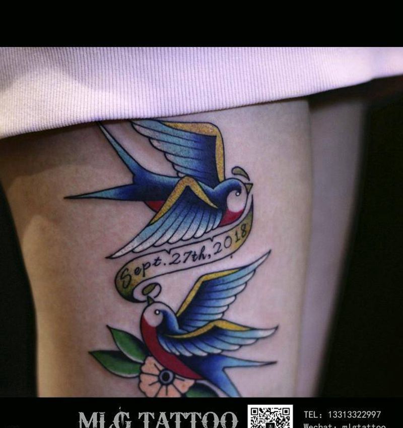 school燕子纹身图片